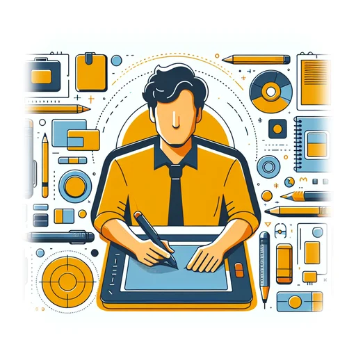 Professional workplace scene showing a Graphic Designer working in a modern Marketing & Advertising environment. The image represents the professional setting and responsibilities of the role.