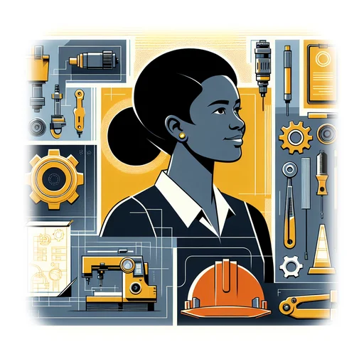 Professional workplace scene showing a Manufacturing Engineer working in a modern Manufacturing environment. The image represents the professional setting and responsibilities of the role.