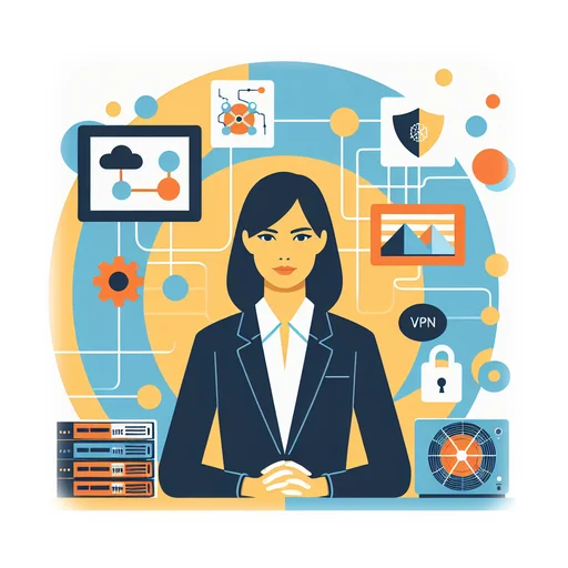 Professional workplace scene showing a Network Engineer working in a modern Technology environment. The image represents the professional setting and responsibilities of the role.