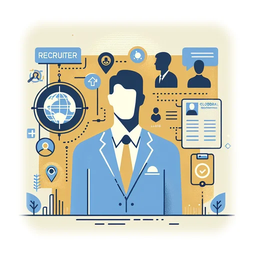 Professional workplace scene showing a Recruiter working in a modern Professional Services environment. The image represents the professional setting and responsibilities of the role.