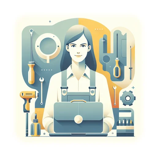 Professional workplace scene showing a Service Technician working in a modern Technology environment. The image represents the professional setting and responsibilities of the role.