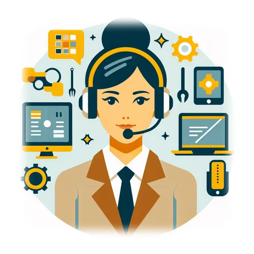 Professional workplace scene showing a Technical Support Specialist working in a modern Technology environment. The image represents the professional setting and responsibilities of the role.