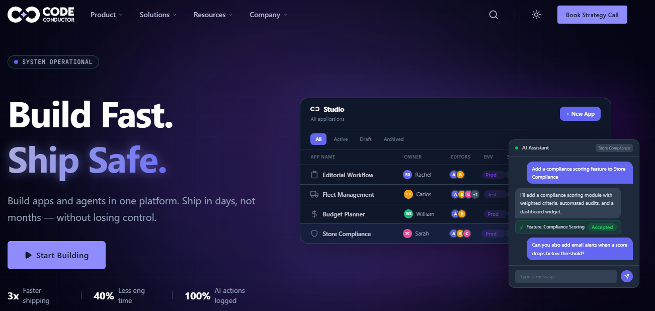 ai tool for startup - codeconductor