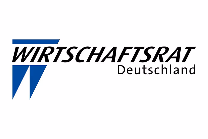 Logo von Wirtschaftsrat Deutschland mit blauem Symbol und Text.