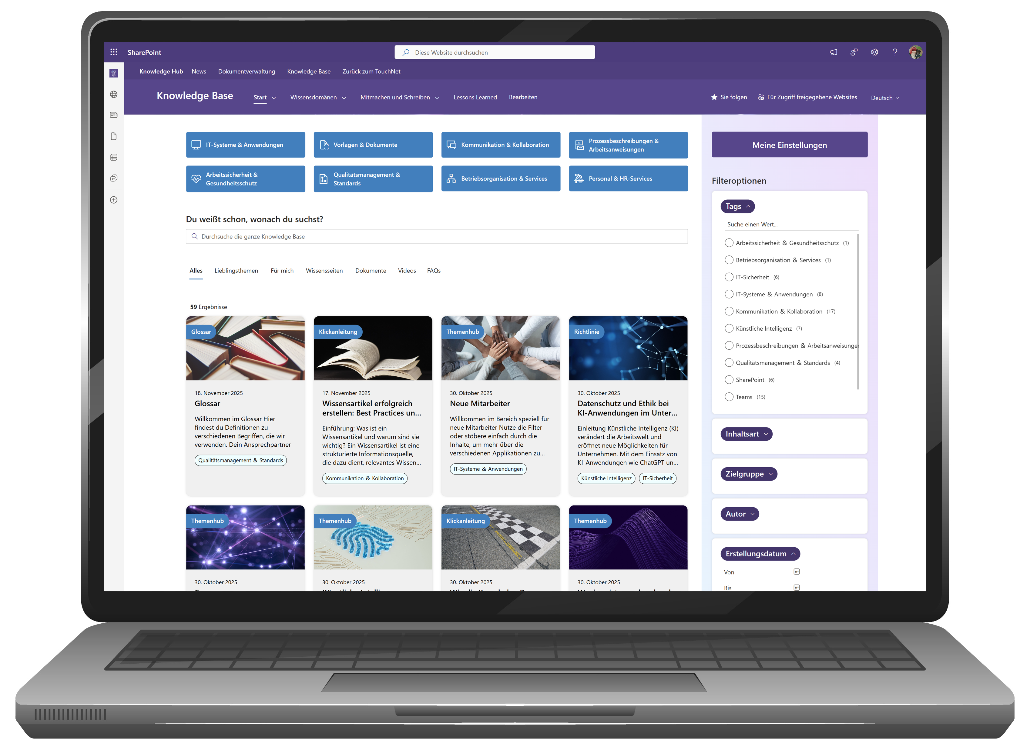 Wissens- und Dokumentenportale mit Digital Touch