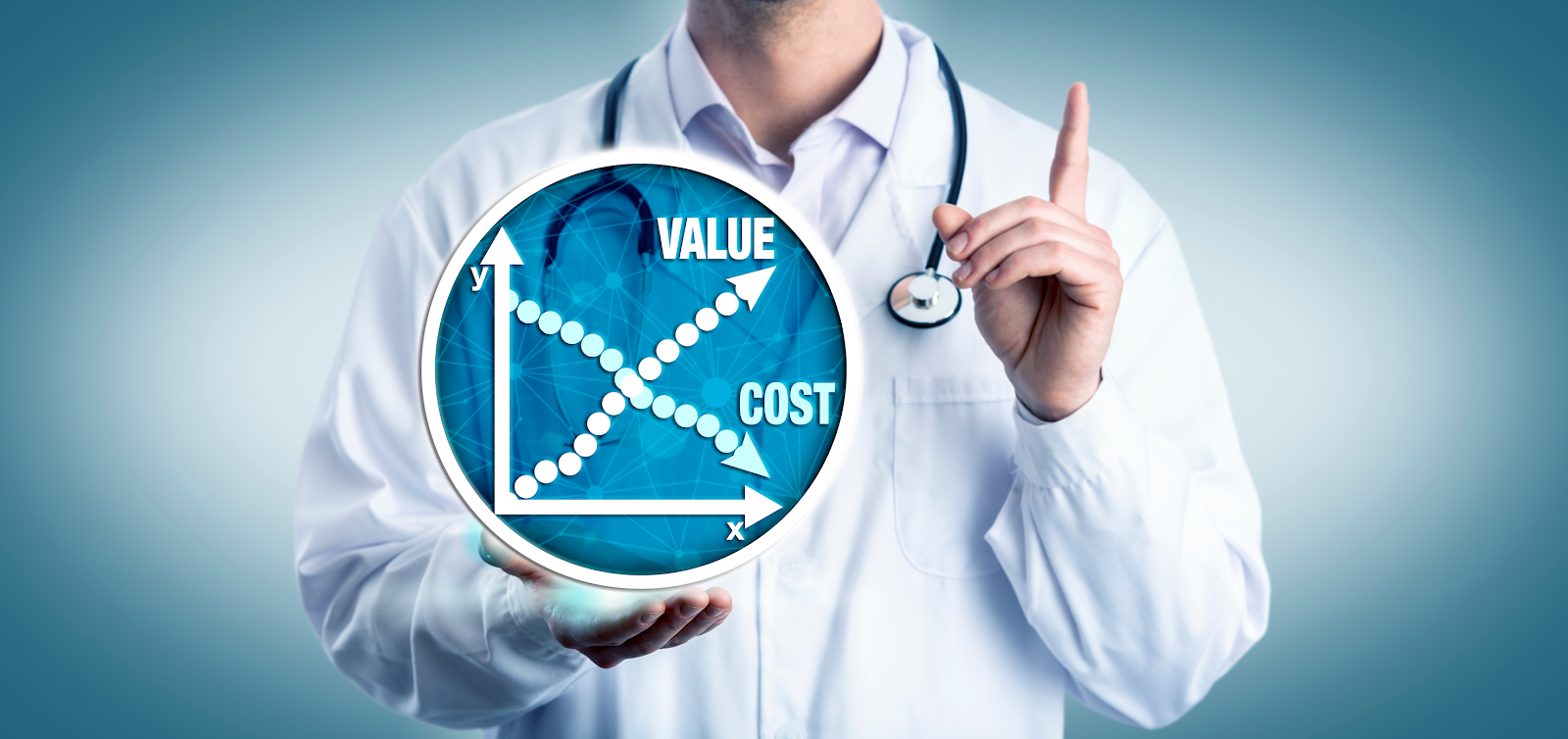 A person holding a circle with a graph and a stethoscopeAI-generated content may be incorrect.