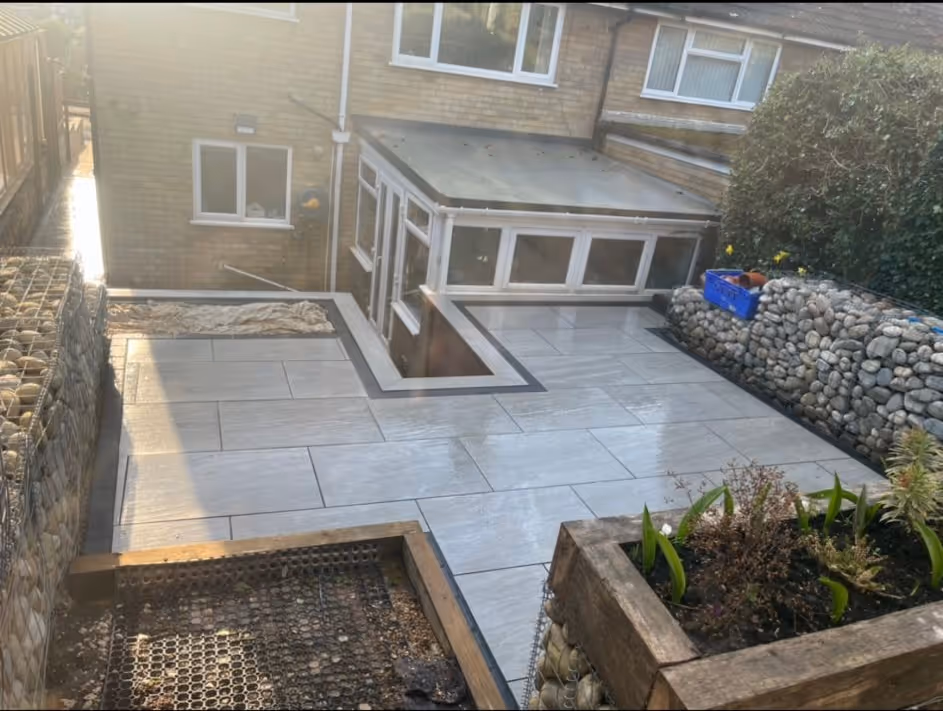Professional wooden patio installation in Nottingham by KAB Best Fencing