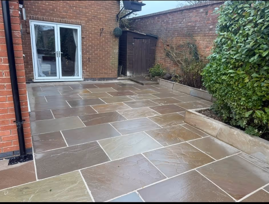 Professional wooden patio installation in Nottingham by KAB Best Fencing