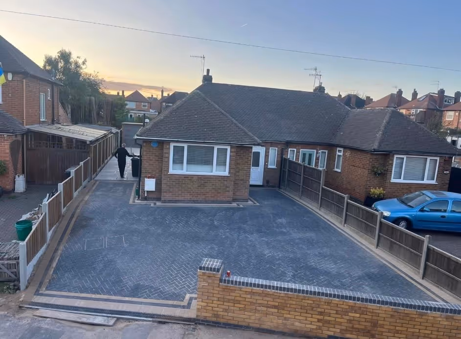 Professional block paving installation in Nottingham by KAB Best Fencing