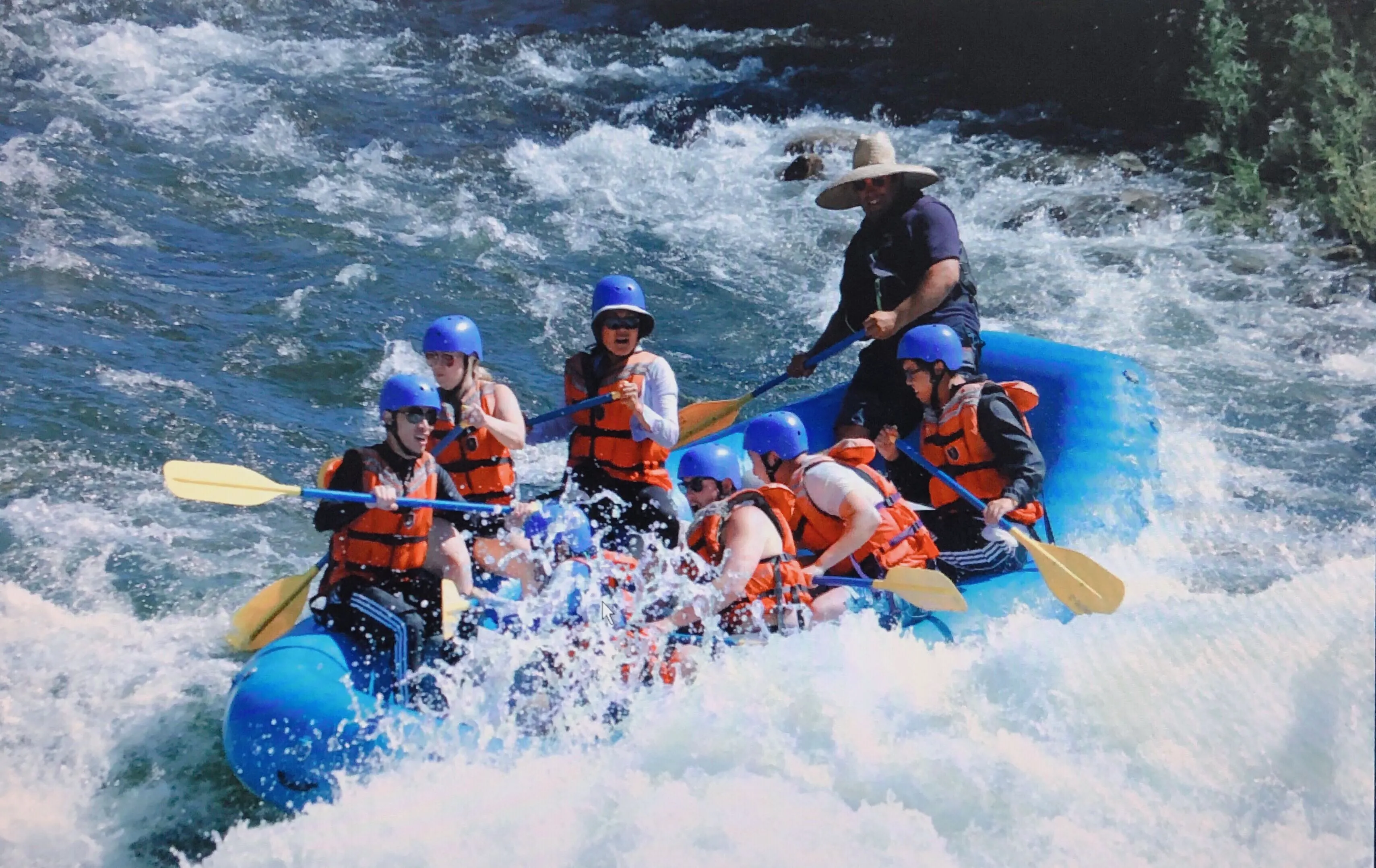 A group of people surfing on a boat