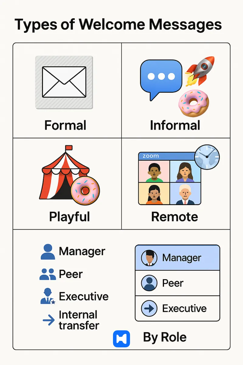 types of welcome messages