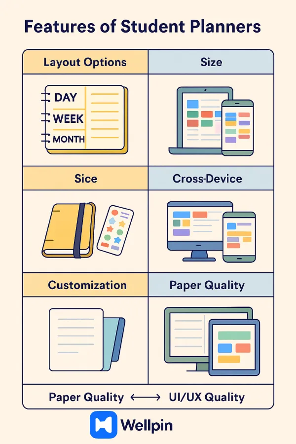 features of student planners
