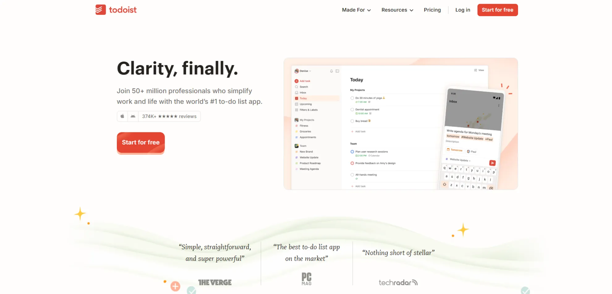 Todoist interface