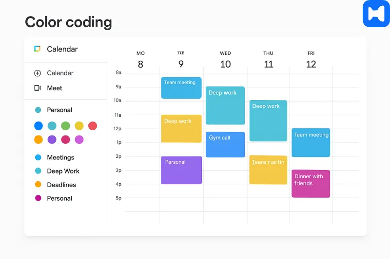 color coding your events