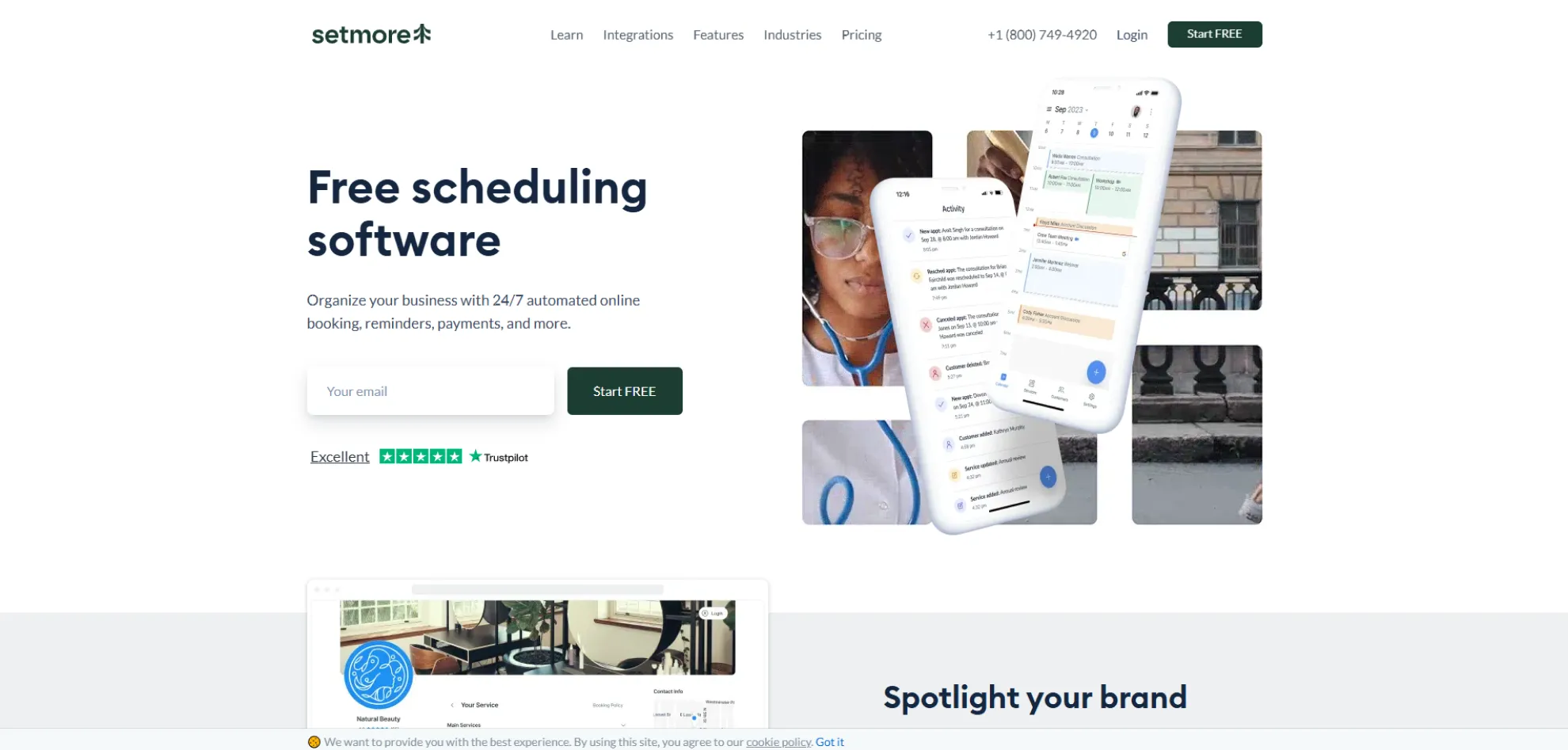 Setmore interface