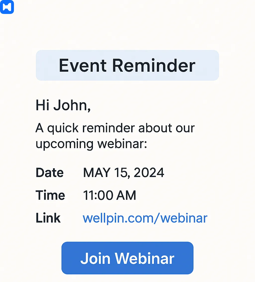 event reminder emails