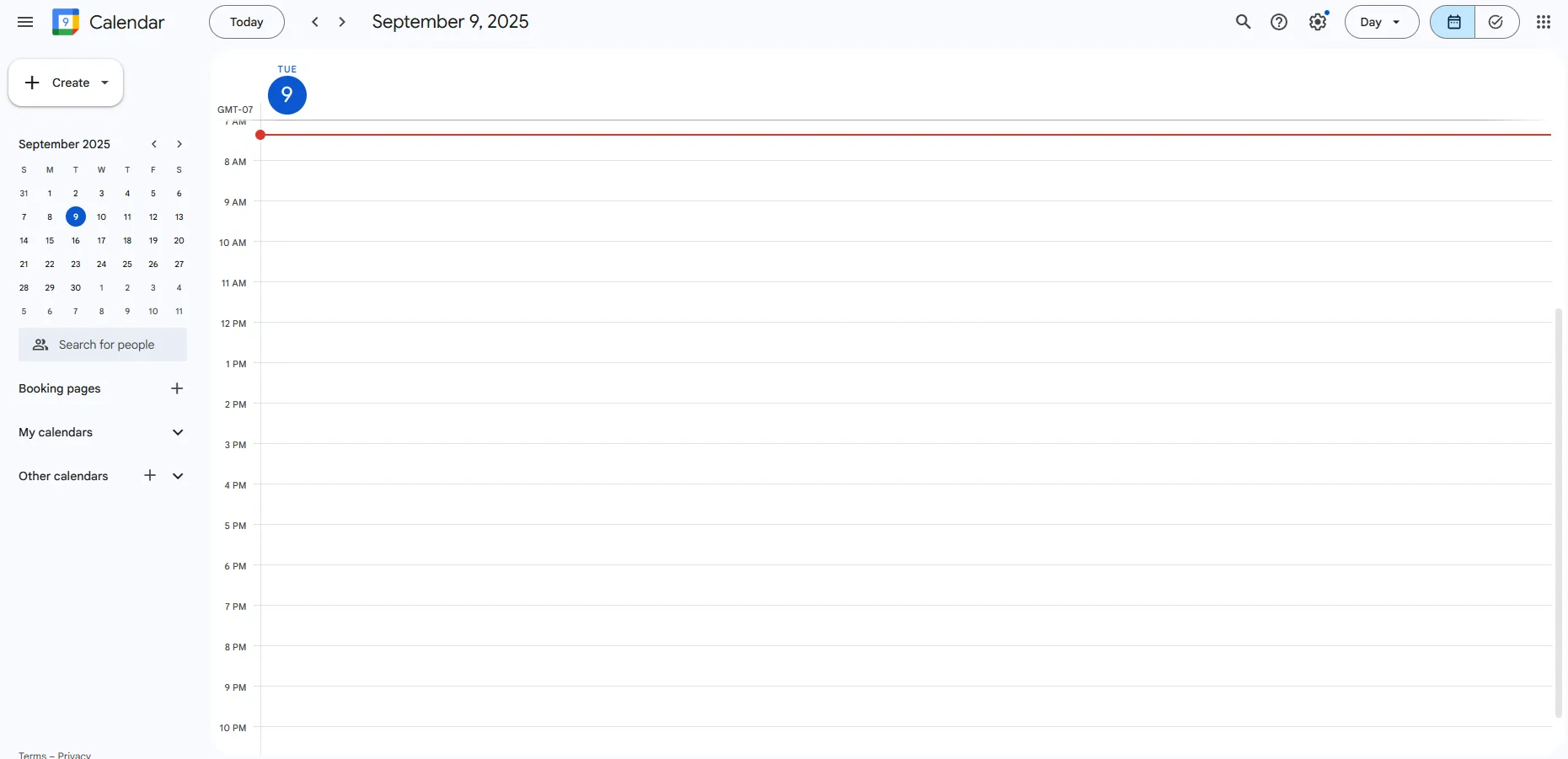 google calendar interface