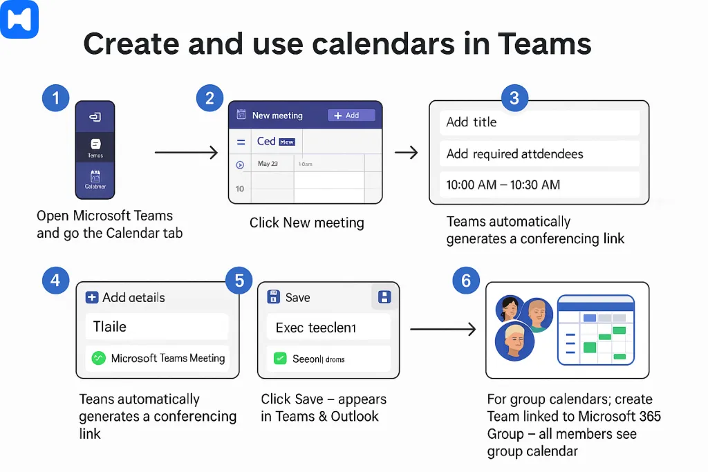 create and use calendars in teams