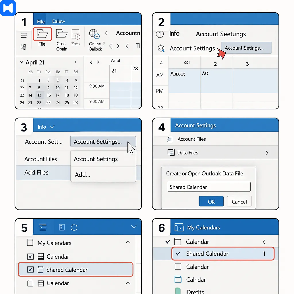 how do you create a shared calendar in outlook desktop