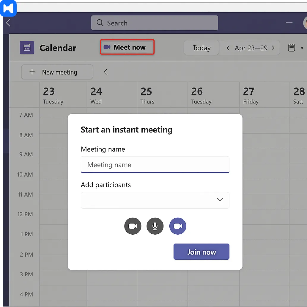 how to start an instant meeting