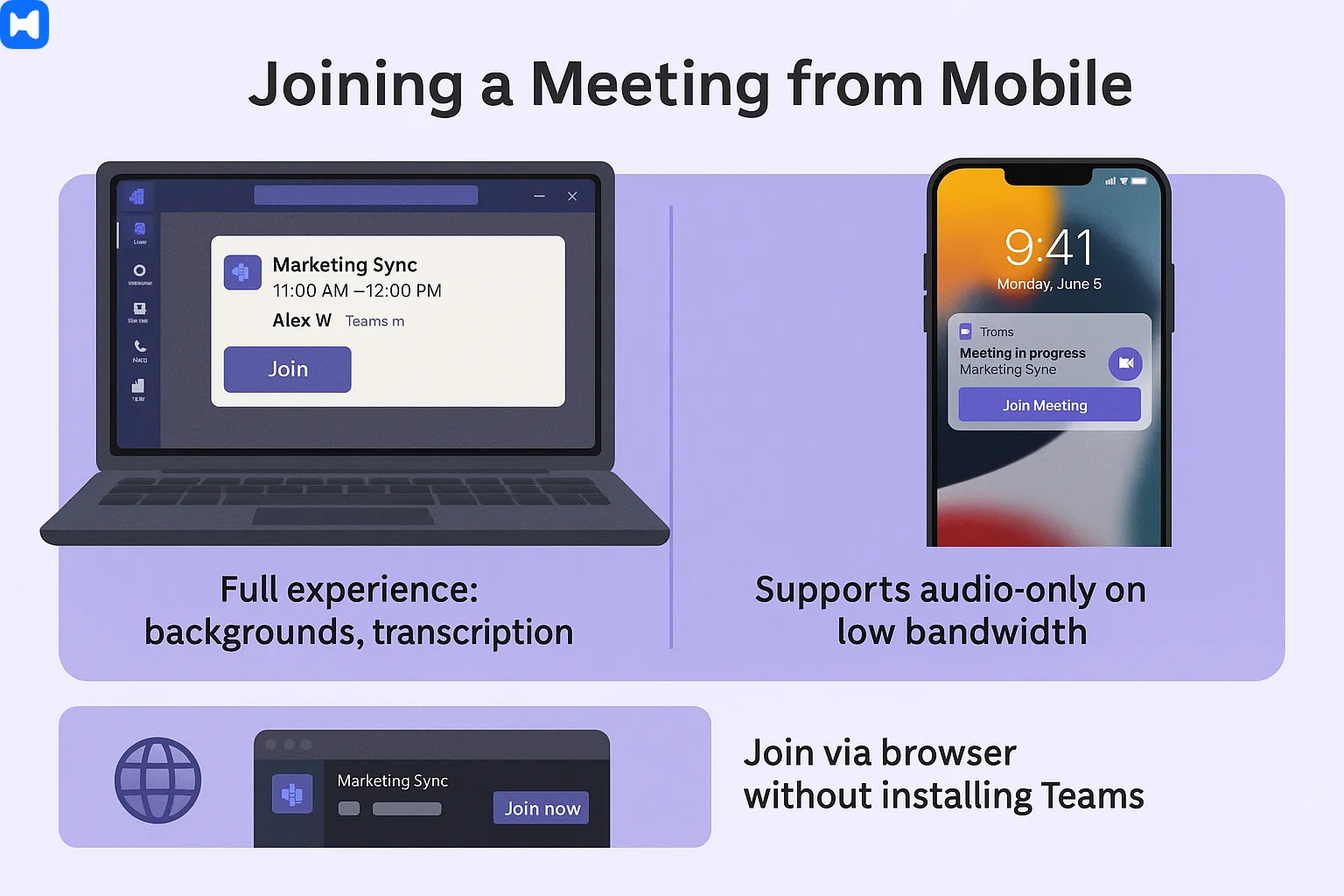 joining a meeting from laptop or mobile