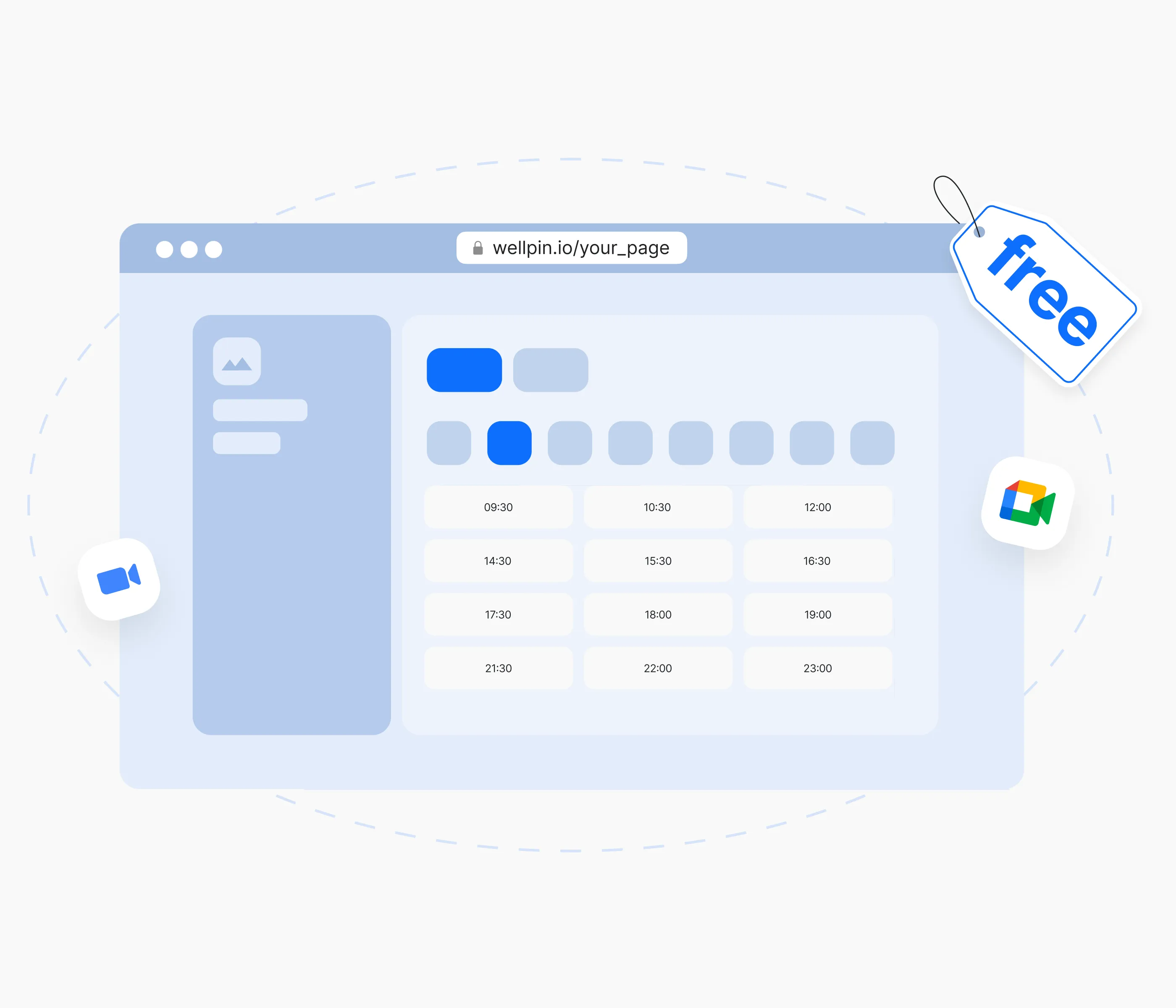 Scheduler with meeting cards calendar