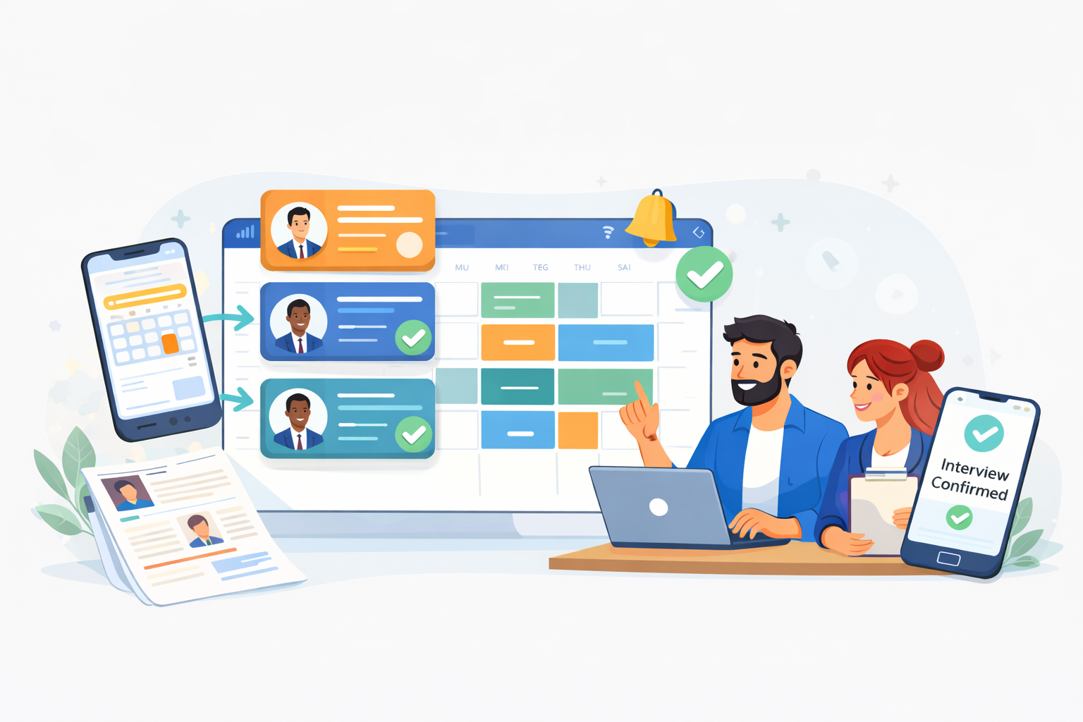 Illustration of HR systems used to benefits administration, and HR workflows