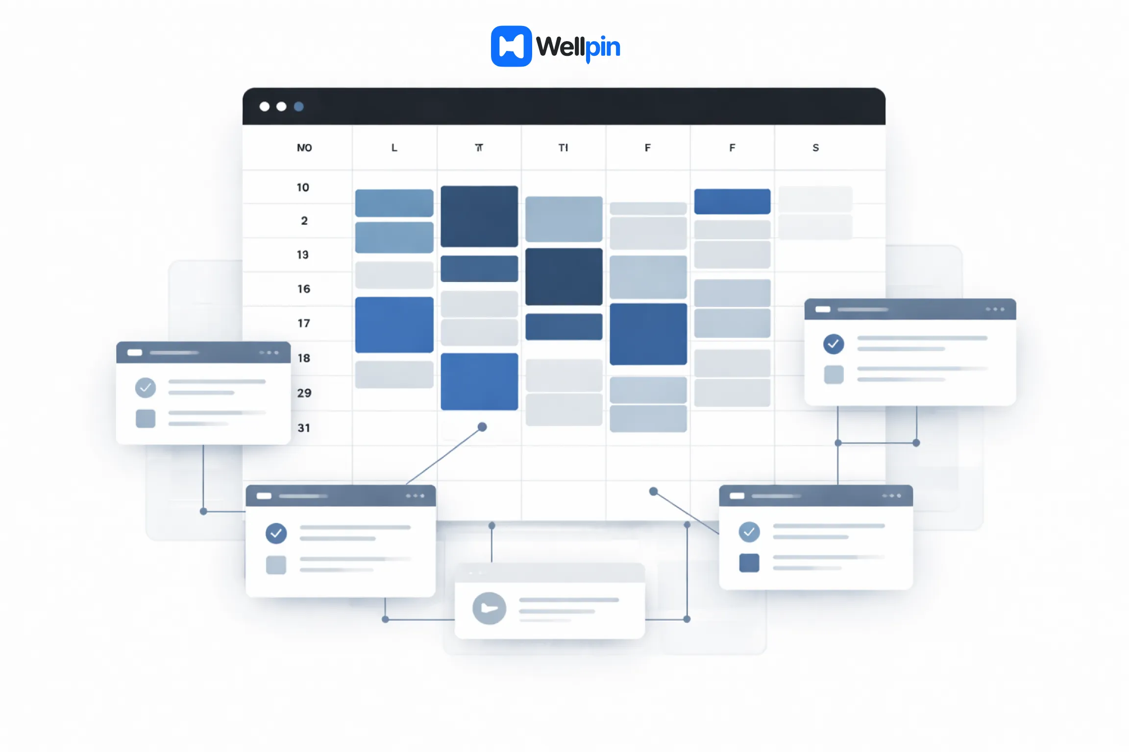 Illustration of a calendar-first workflow using structured time blocks in productivity system