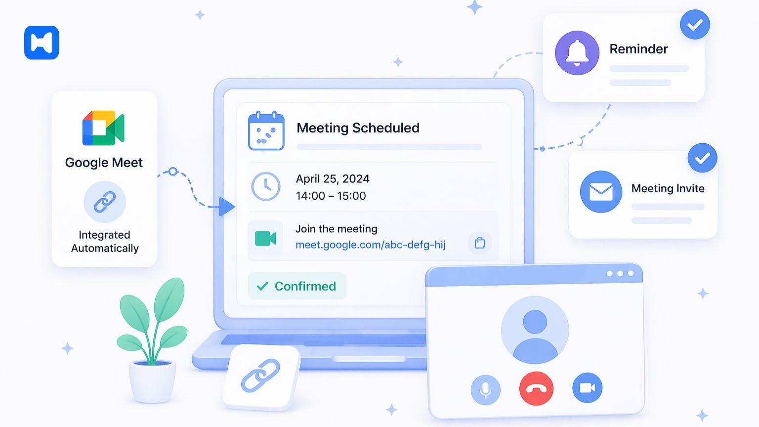 video conferencing integration in meeting scheduler with automatic meeting link