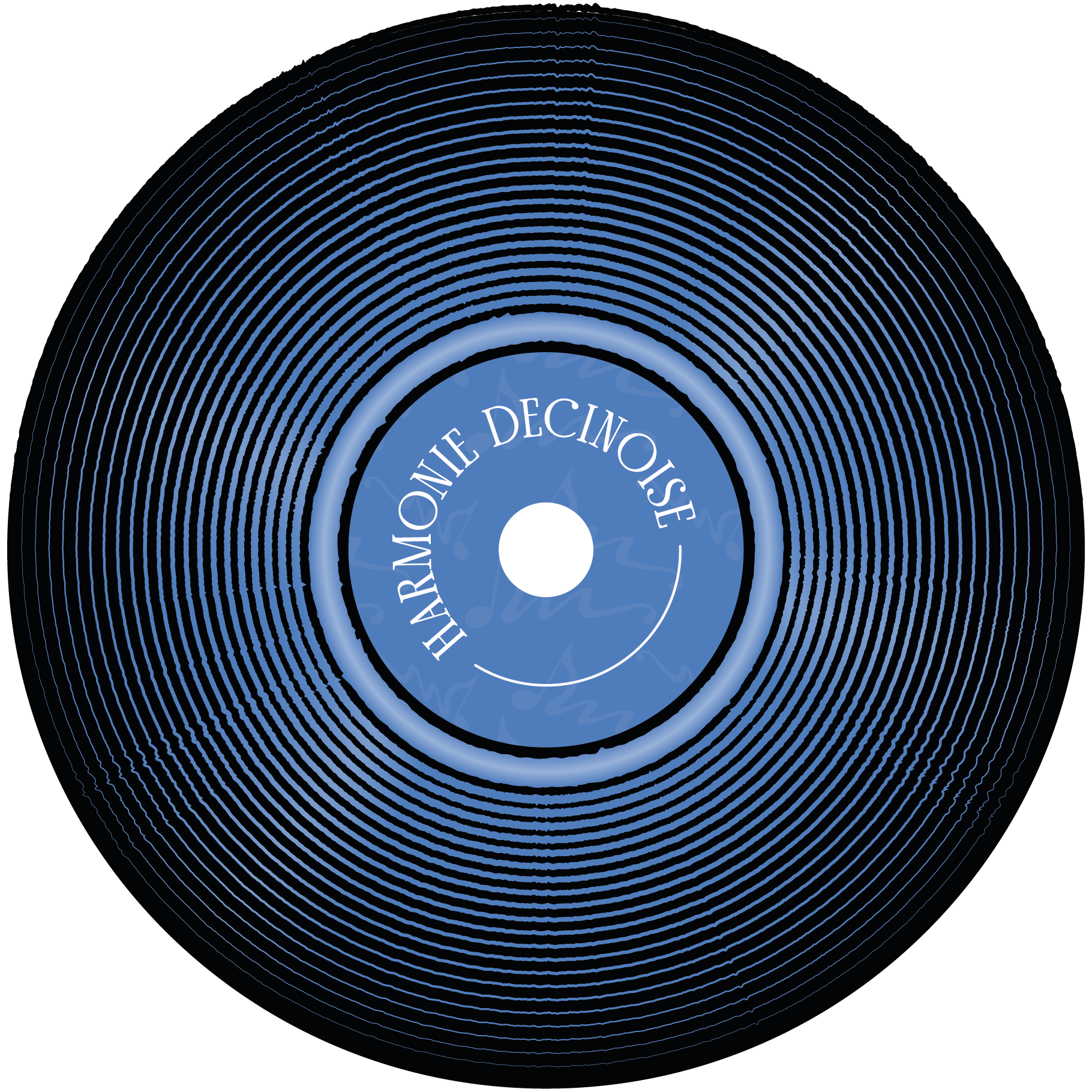 Badge charté qui annonce la page de l'Harmonie.