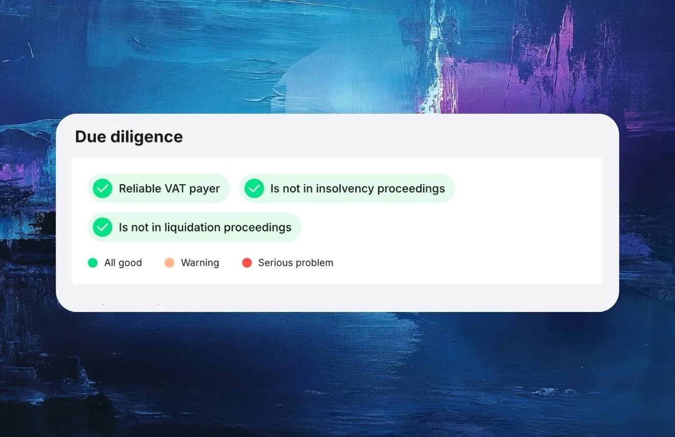 Preview of the Saleskit company database, which provides instant verification of business partners to minimize risks.