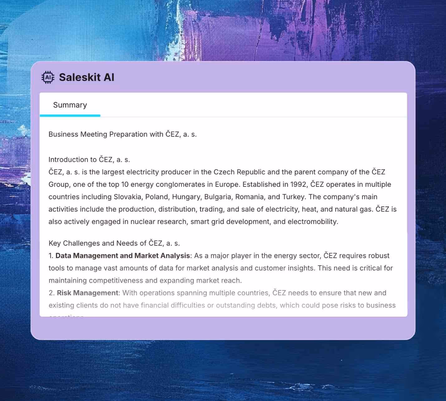 SaleskitAI is artificial intelligence made for salespeople.