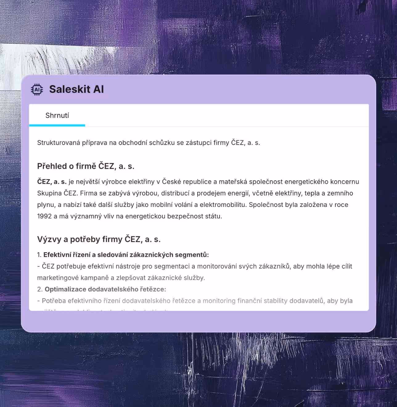 Saleskit AI je nástroj, který pomáhá obchodníkům připravit se na scůzku během pár vteřin.