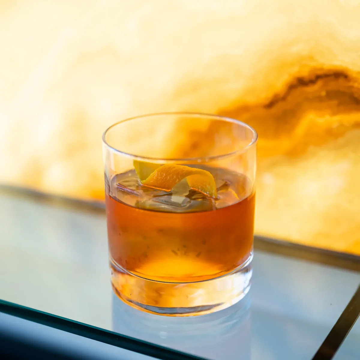 An old fashioned on the onyx bar