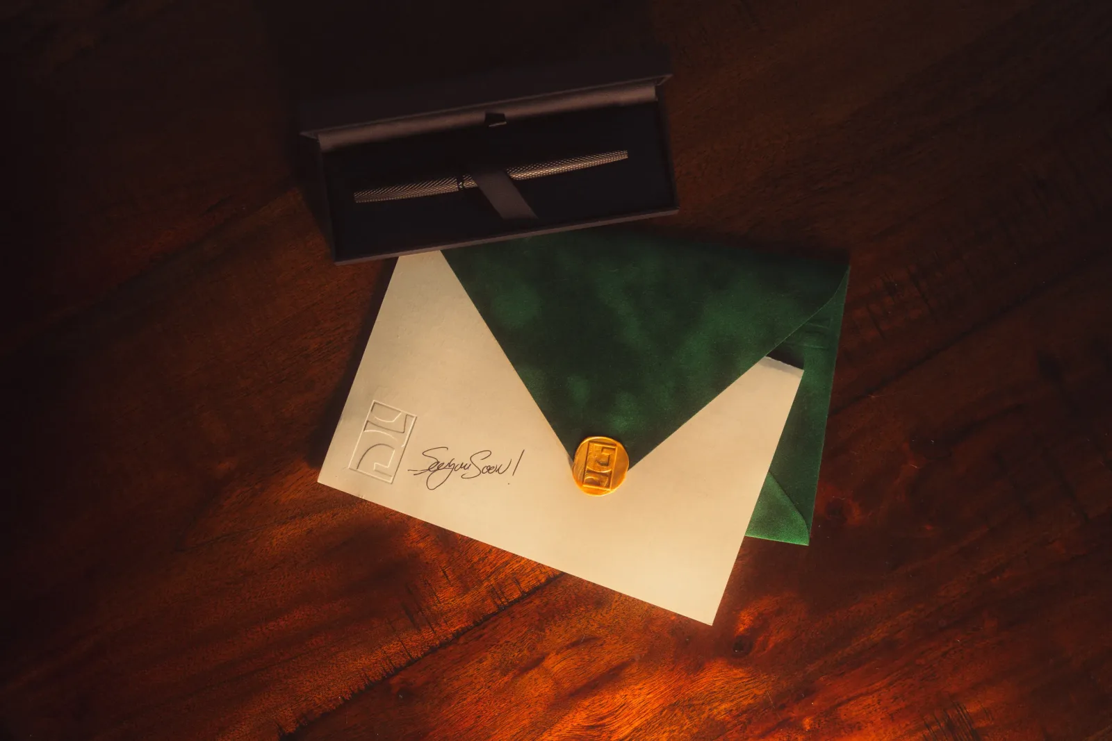 Gallantier welcome letter sealed with wax