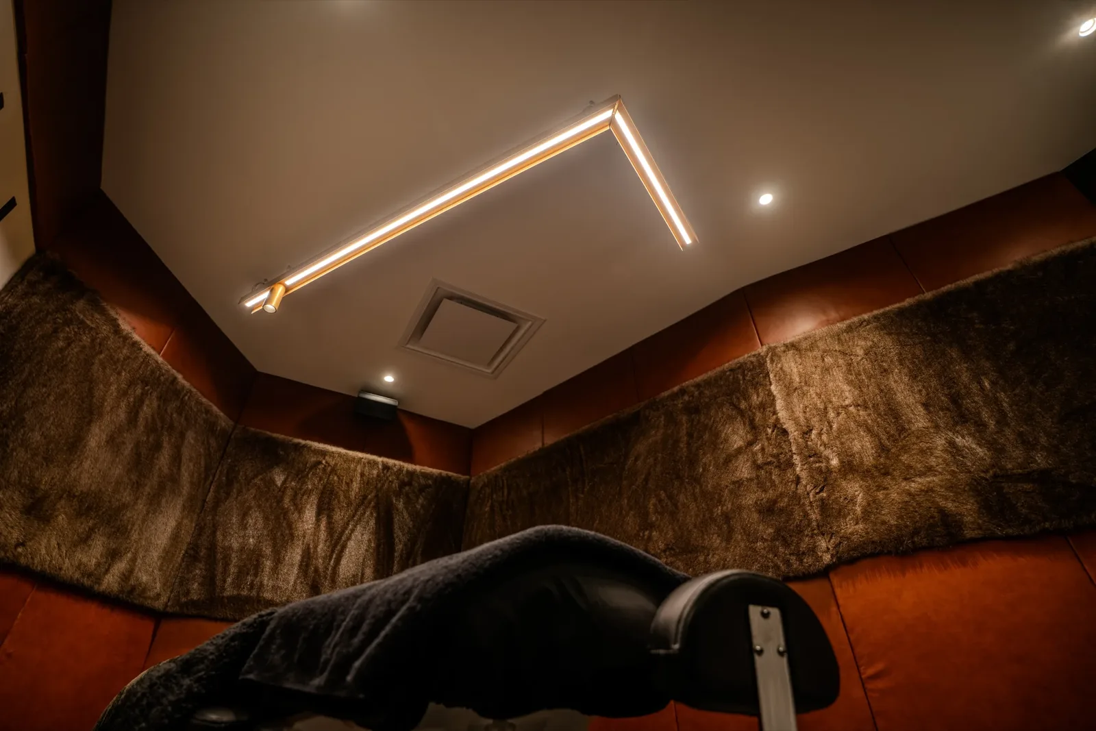 A private suite wrapped in leather and fur