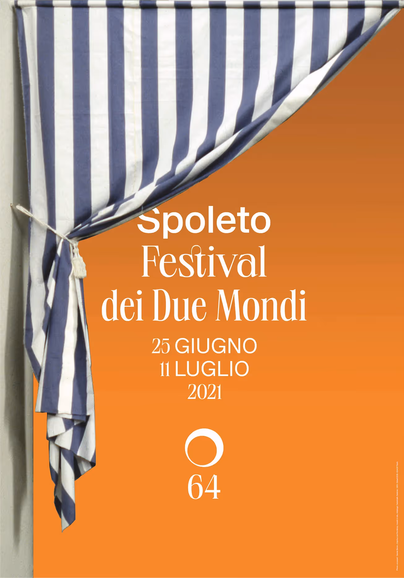 Poster for Spoleto Festival dei Due Mondi 2021 with striped curtain