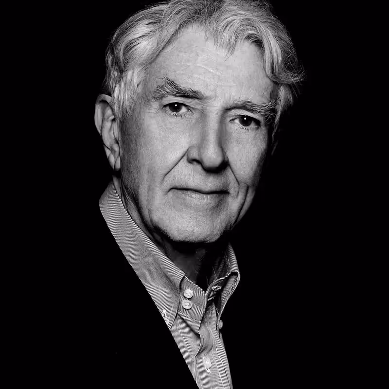 Portrait for Festival dei Due Mondi of distinguished elder in black and white