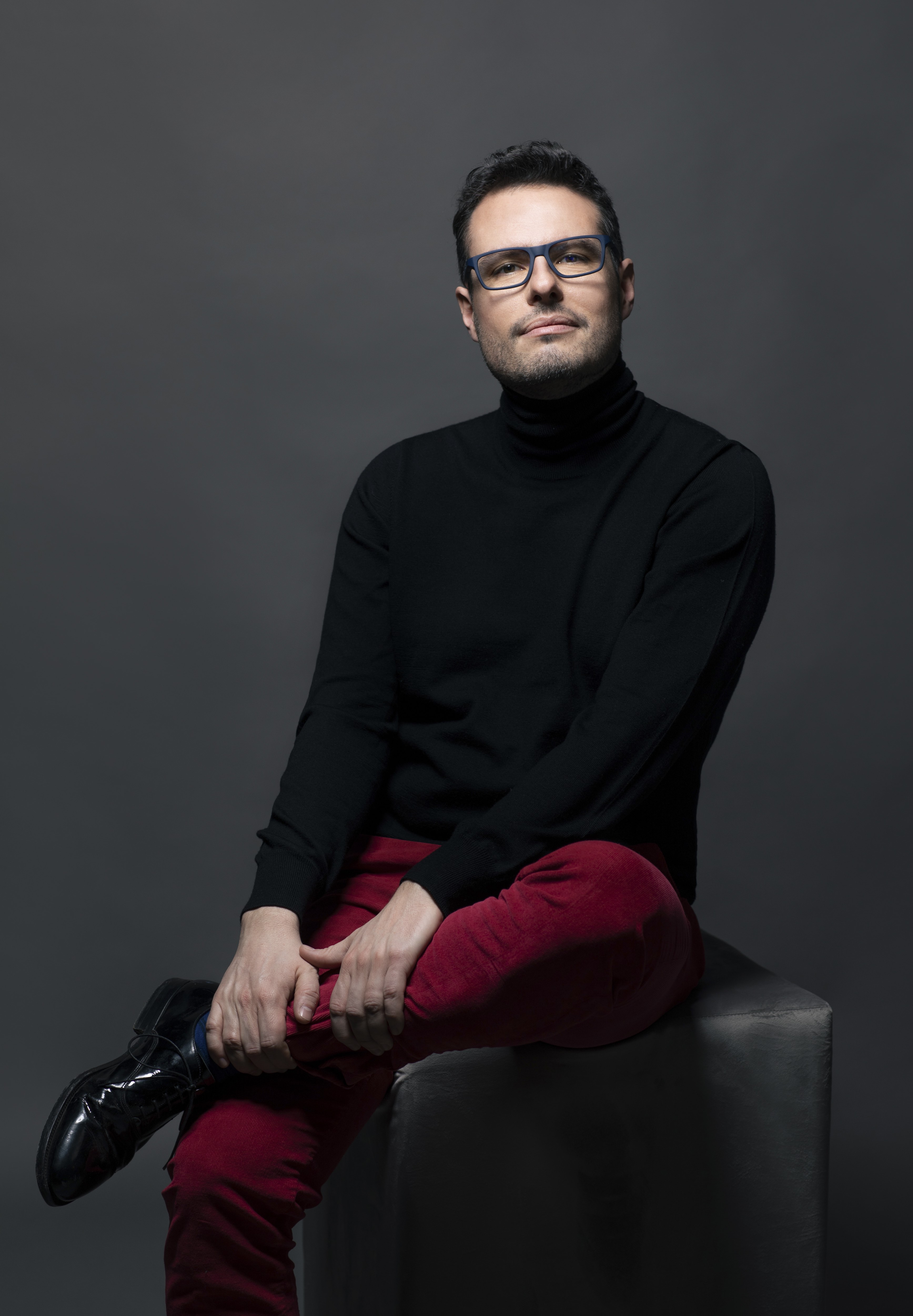 Portrait for Festival dei Due Mondi: stylish man in black turtleneck