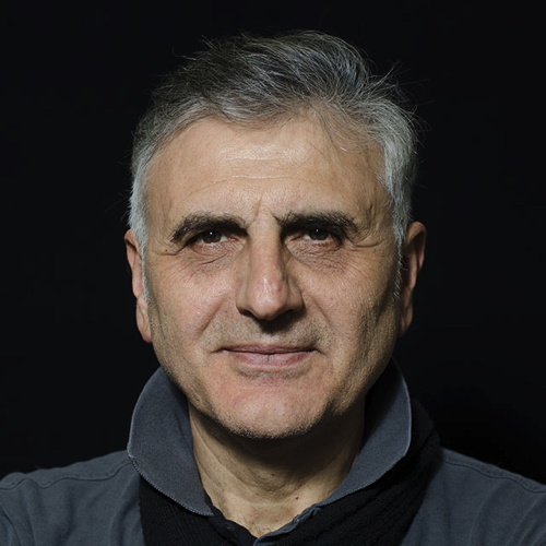 Portrait for Festival dei Due Mondi, mature man with gray hair looking forward