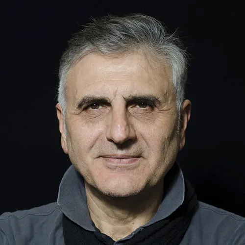 Portrait for Festival dei Due Mondi, mature man with gray hair looking forward