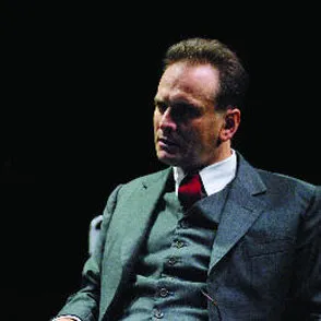 Actor performs dramatic scene at Festival di Spoleto theatrical production