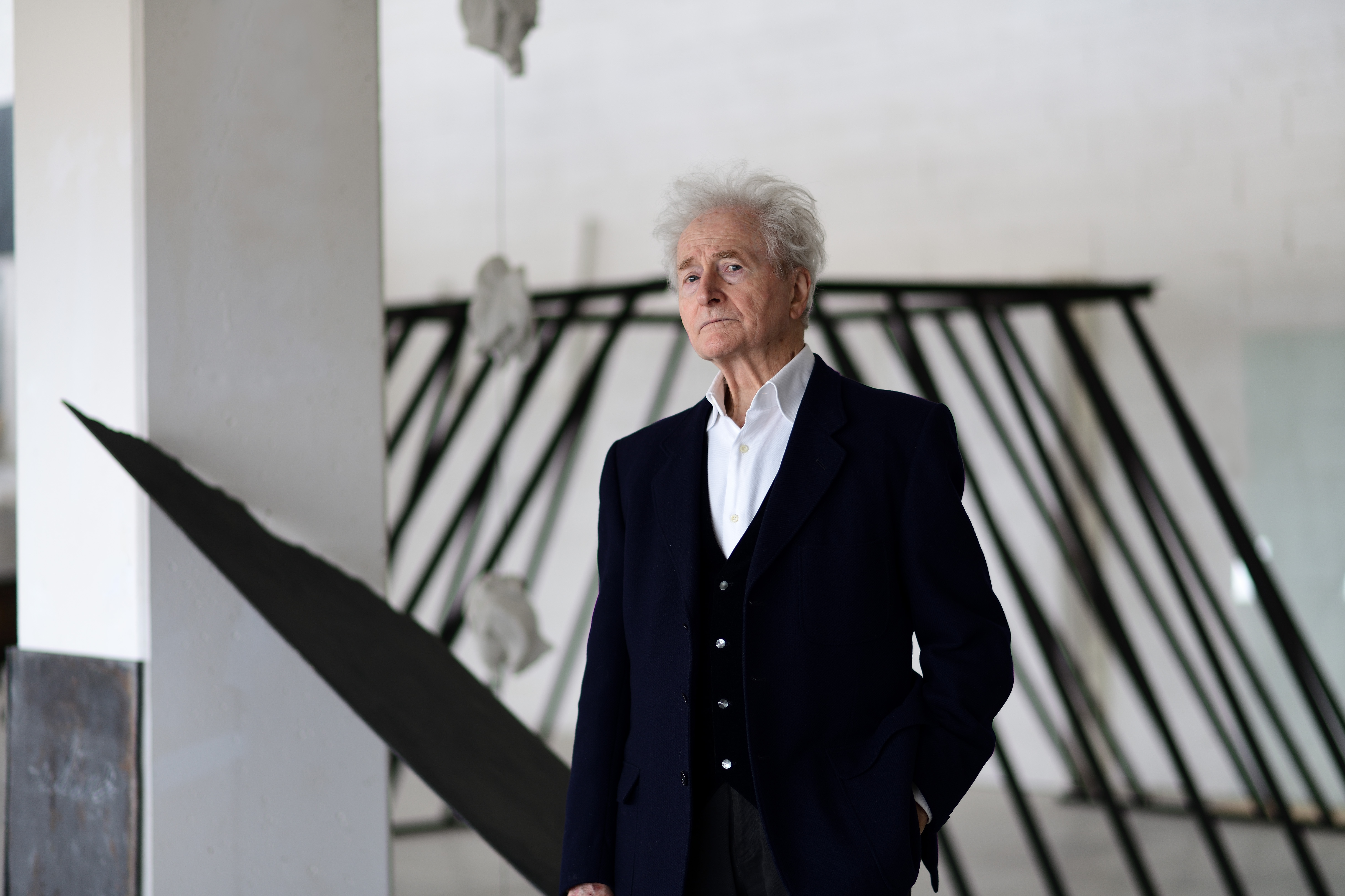 Artistic portrait at Festival di Spoleto, elder man in black suit