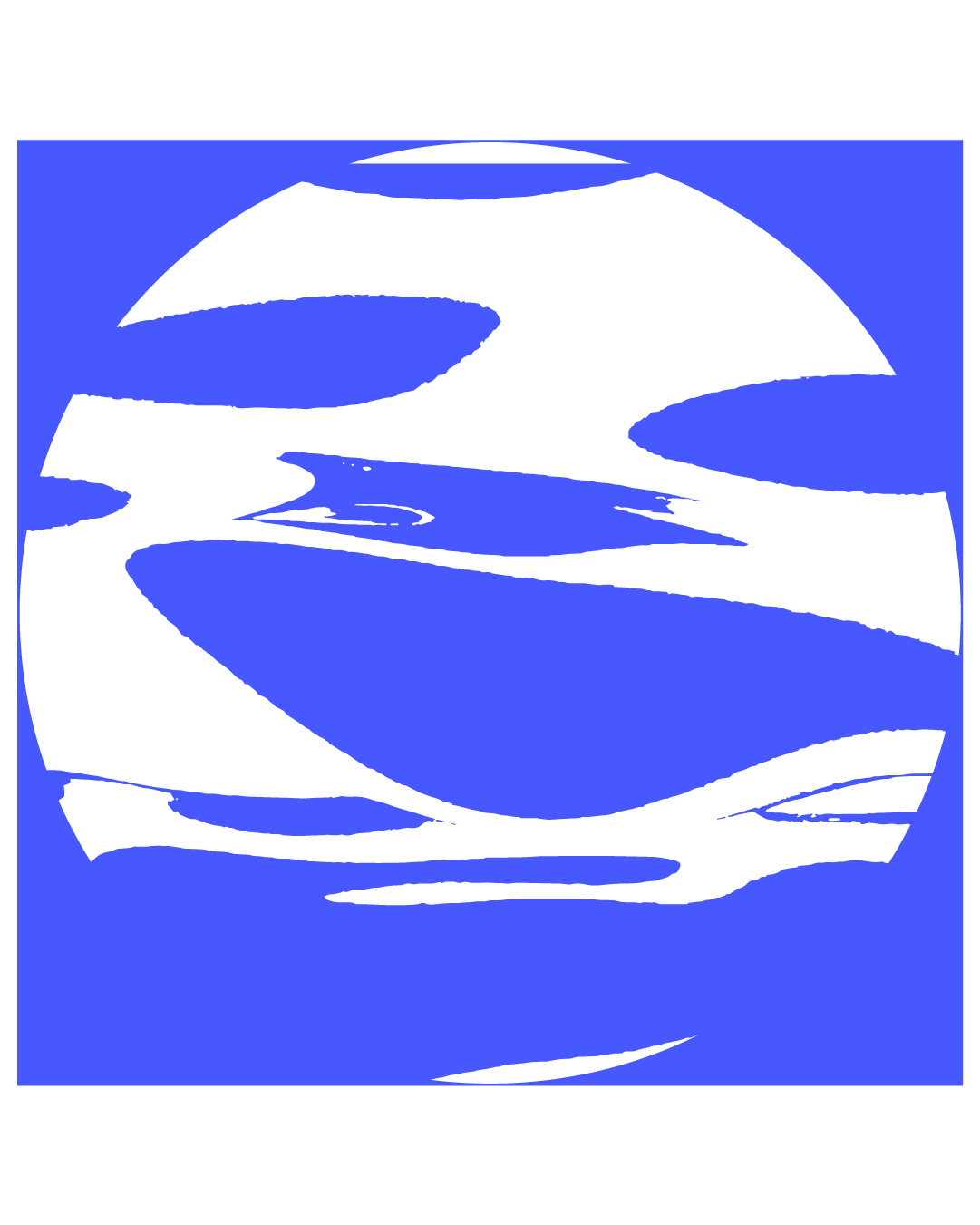 Poster astratto blu e bianco per il Festival di Spoleto