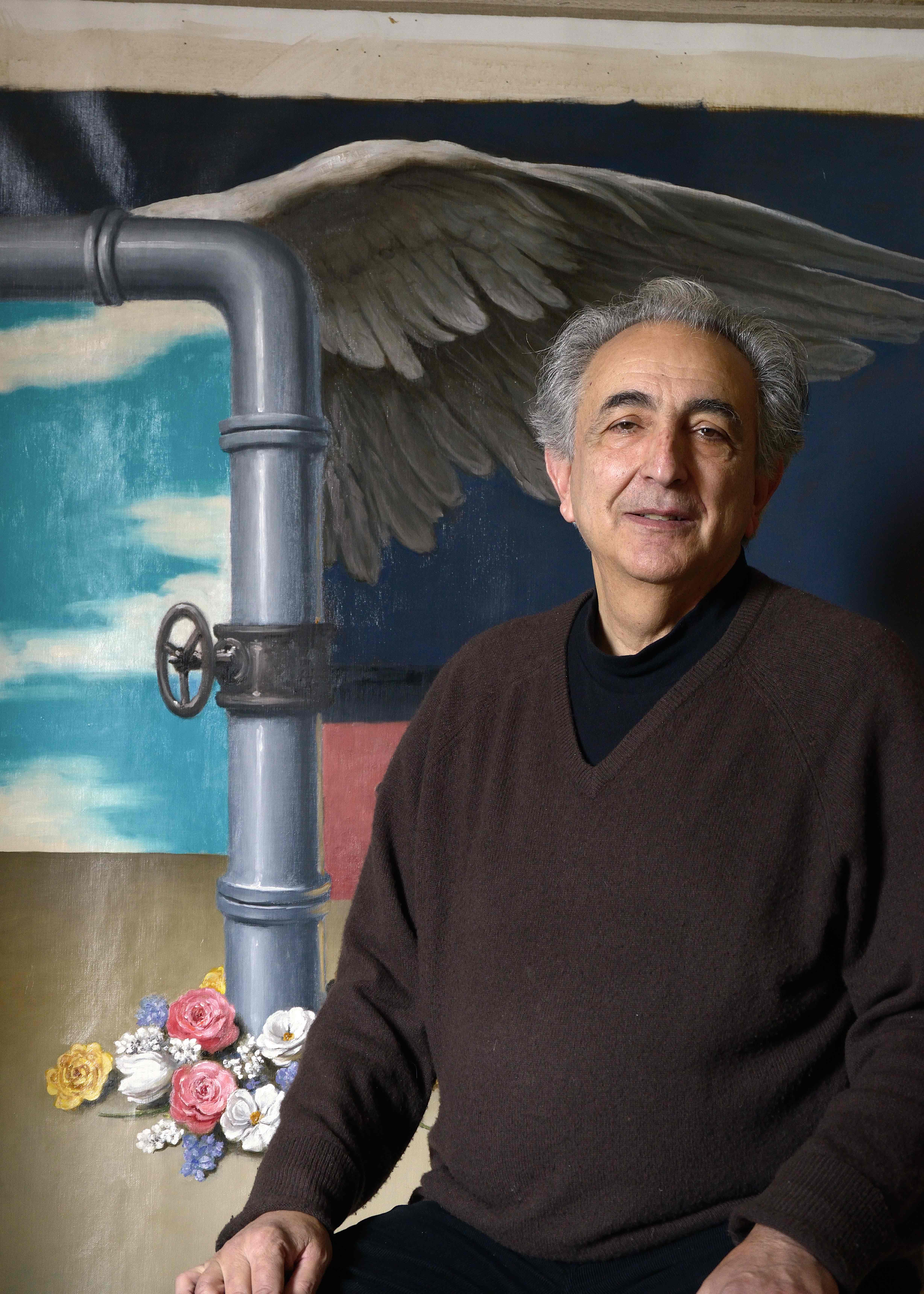 Festival di Spoleto portrait with artistic wing and floral composition