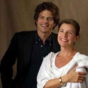 Two smiling performers at Festival di Spoleto cultural event portrait