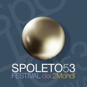Spoleto53 Festival dei 2Mondi golden sphere logo on dark blue background