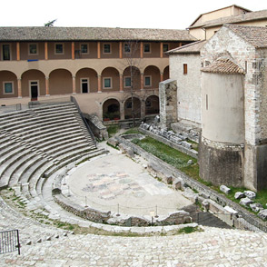 Ancient Roman amphitheater at Festival di Spoleto, historic architectural landmark