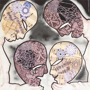 Teste stilizzate che rappresentano la creatività del Festival di Spoleto