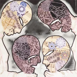 Festival di Spoleto artwork depicting stylized human heads with intricate mental landscapes